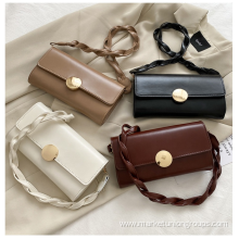 Fall Handbags Women New Korean Pu Women's Bag Color Small Square Bag Lock Single Shoulder Bag